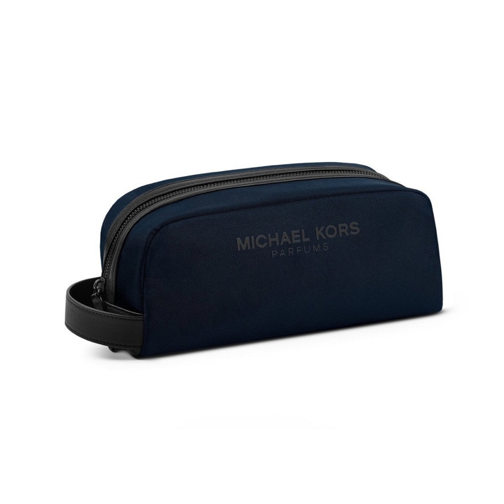 MICHAEL KORS Men's Dark Blue Toiletry Bag canvas navy logo